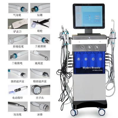 14 w 1 Hydrofacial dermabrasion duży bąbelki tlenowy spray twarzy LED urządzenie odmładzające skórę